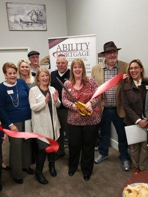 Ability Mortgage team at  the grand opening ribbon cutting