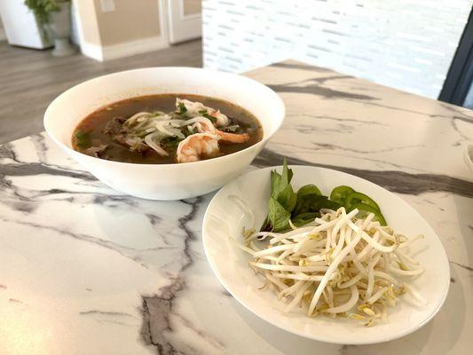 Steak and shrimp pho