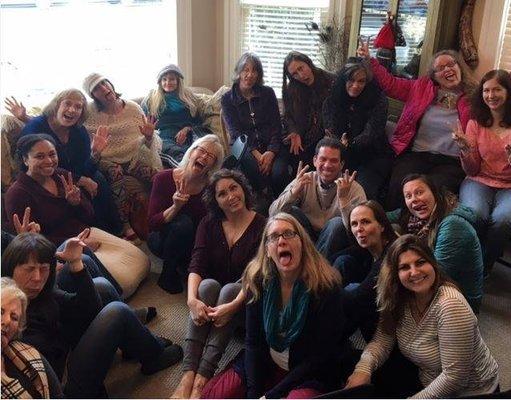 Laughter and goofiness at our Reiki Share @ Healing Heart Reiki.