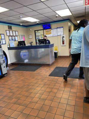 The check in and out counter