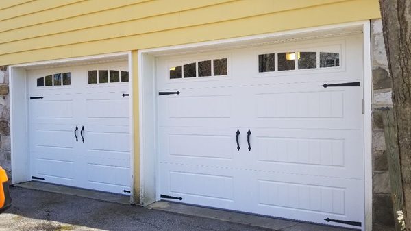 Some new carriage style garage doors by Amarr. We give free estimates! Call us 7 days a week. 215 237 0437