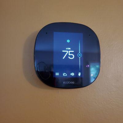 Installed new efficient Smart Thermostat with Voice Control by ecobee.