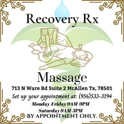 We are Recovery Rx Massage and we can help you recover from day to day aches!