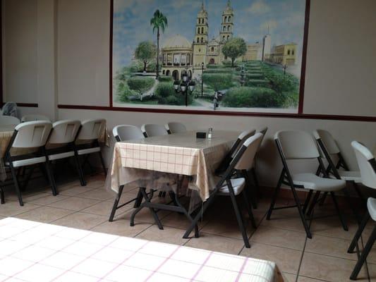 Dine in seating area