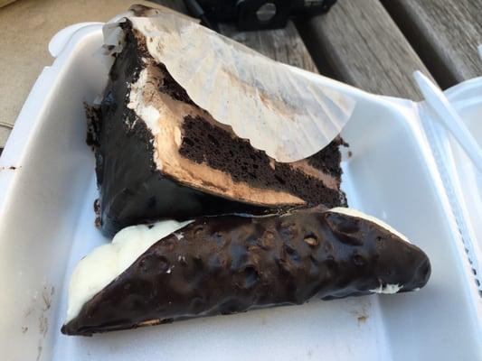 Chocolate cannoli, chocolate cake