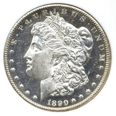 Beautiful deep-prooflike 1890 Carson City silver dollar.