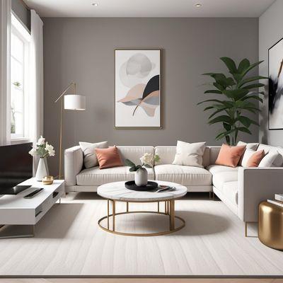 Glam Living Room:
Elevate living spaces with our virtual staging, emphasizing contemporary elegance that resonates with discerning clients.