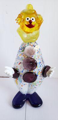 Large Hand Blown Murano Glass Clown W-6", H-12.5", $950 MG905