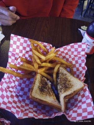 Patty melt with perfect fries