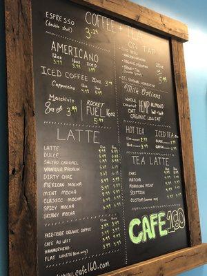 Coffee menu July 2024