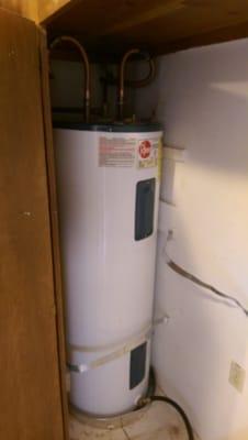 50 gal. "Rheem" electric water heater getting replaced