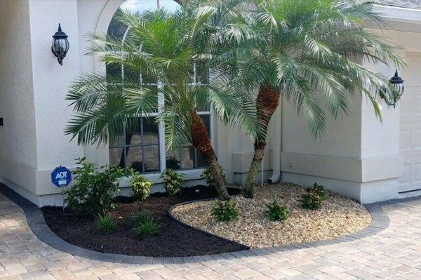 Landscape design, pebble design and installation