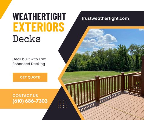 Decks built with Trex Enhanced Decking.