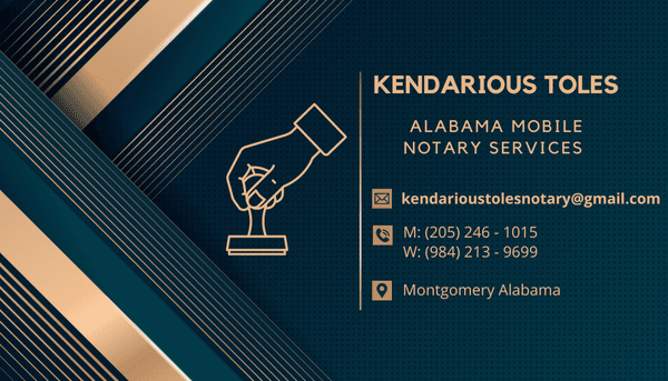 Kendarious Toles Alabama Mobile Notary