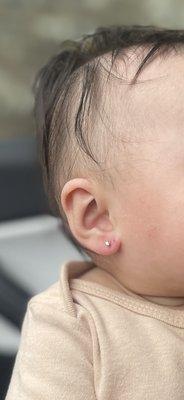 Infant ear piercing