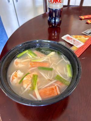 Seafood Ramen Noodle Soup bowl