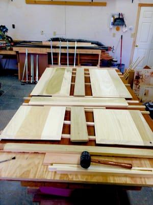 This panel is part of our Murphy Bed project.  This is the layout before the final glue-up.