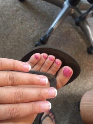 Pedicure $25 and French gel mani $27