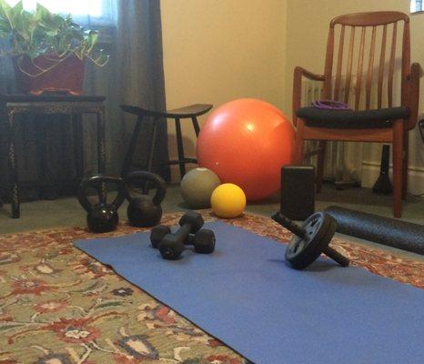 Some equipment used during personal training sessions