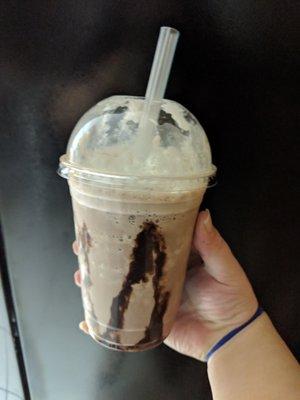 Chocolate ice cream shake.