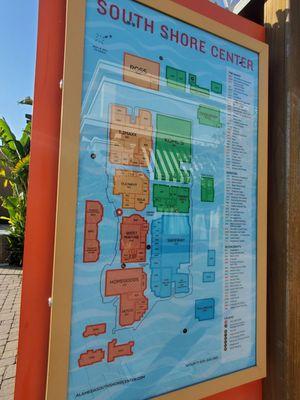 South Shore Center map (located near center court)