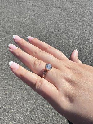 This is the engagement ring under natural light