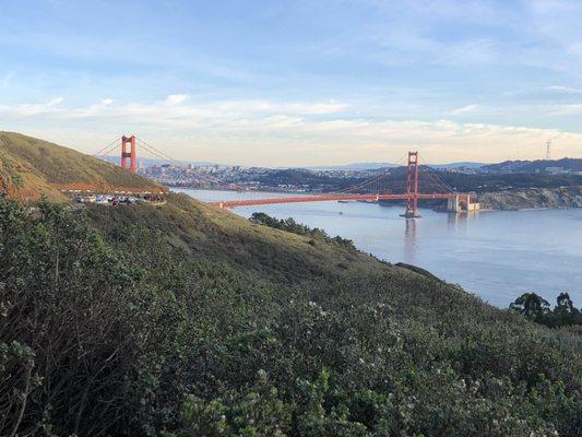 The Golden Gate bridge.