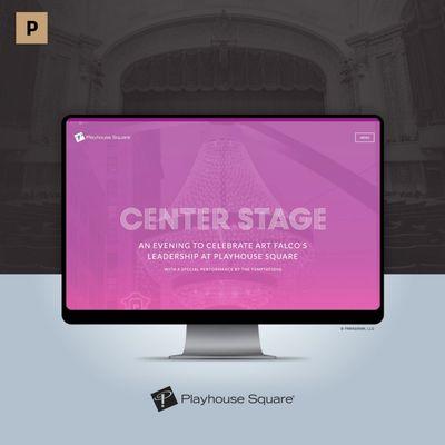 Custom website design and Drupal development for Playhouse Square's Center Stage event in Cleveland, Ohio.