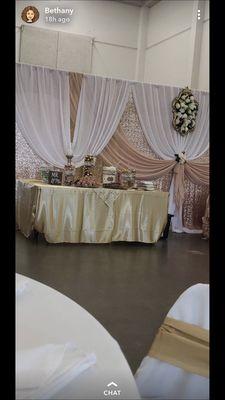 The candy table with the background decoraciones amor did