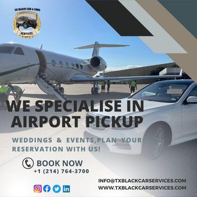 TX Black Car Services in Texas are appropriate for all formal occasions especially Airport Pickup In Texas.