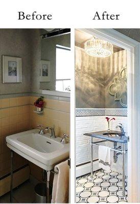 Before and After Powder Room