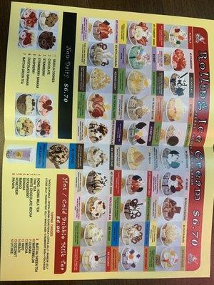 Menu non dairy