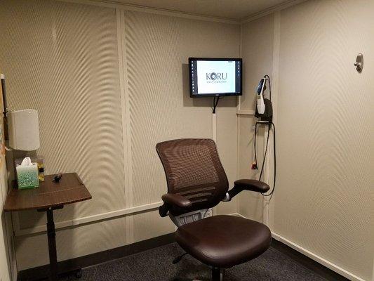 Diagnostic, audiometric hearing testing and tympanometry.