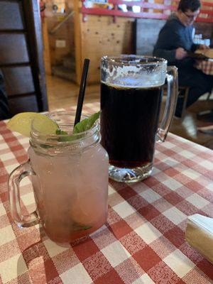 Raspberry Basil Lemonade Mocktail & On-tap 1919 Root Beer