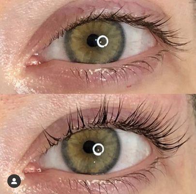 Lash lift and tint