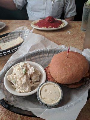 Cod Sandwich with potato salad