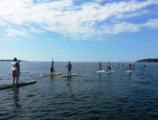 Kids camp on the Gloucester Harbor