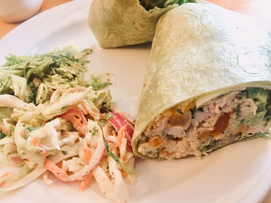 Apricot almond chicken salad wrap 5/5 for 13.95