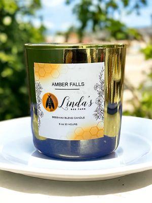 Linda's Beeswax Blended Candles Amber Falls