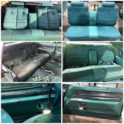 1971 Cadillac Coupe Deville interior. Before and after.