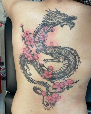 Dragon back piece done by Bri