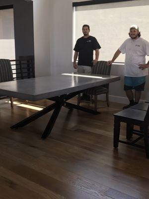 7 ft concrete table moved and staged