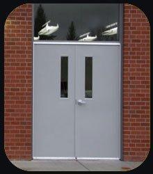 New commercial steel doors and frame installation