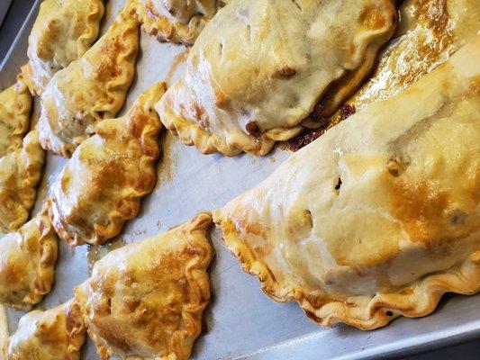 Duck Calzone with caramelized onions, brie and fig jam