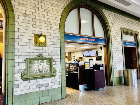 The only food vendor inside the train station