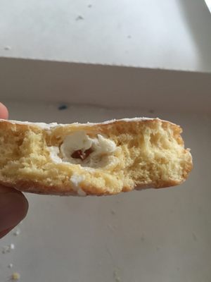 This is over half the donut and the cream obviously passed through it but it didn't decide to stay.