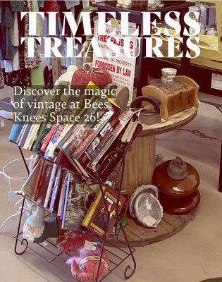 #vintage yard art, books, and #antiques