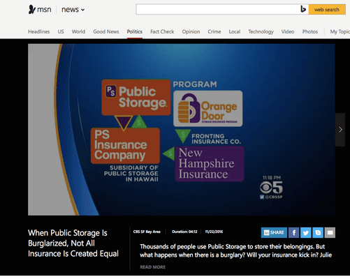 Orange Door Insurance is Public Storage! The insurance policy they force on customers is bogus! They don't pay claims!