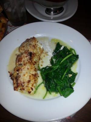 Halibut w spinach