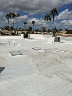 foam roof before coating.